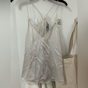 Iro white silk lace camisole tank